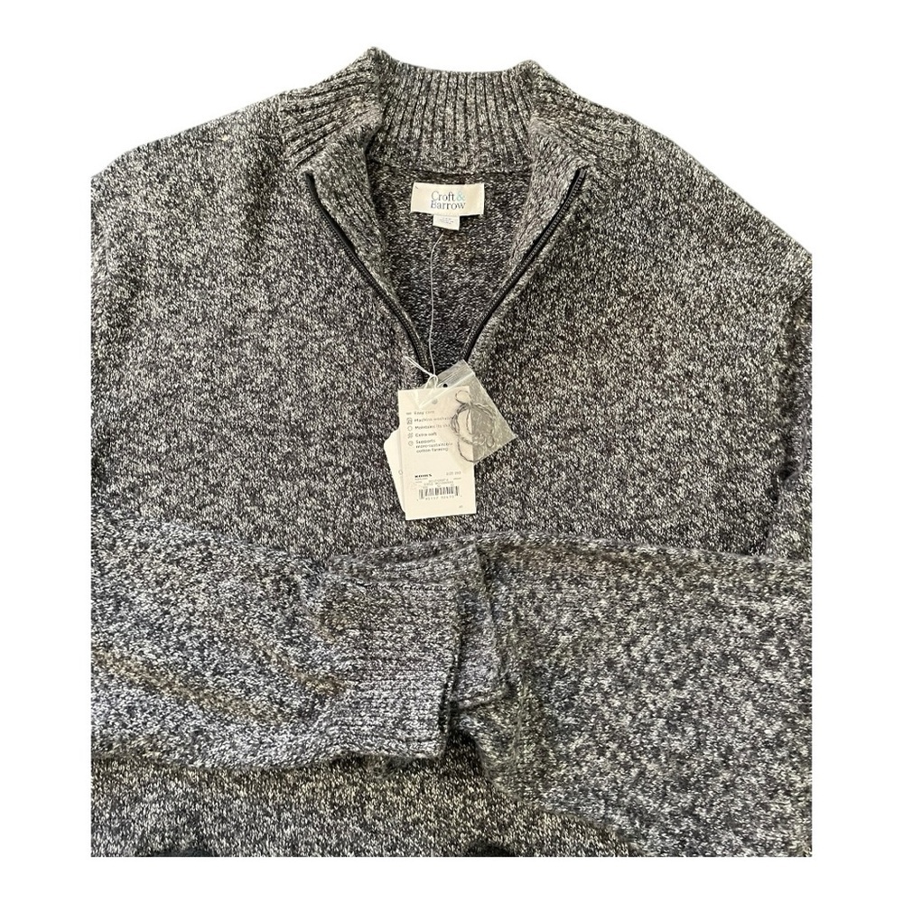 Croft & Barrow men's gray marled quarter-zip sweater Size: 2X